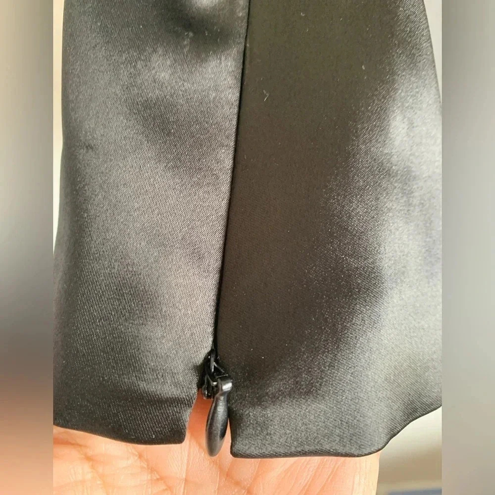 🩵Martinelli Black Satin Blouse (size 44 ITL) Holidays Black Tie Formal - Picture 6 of 16